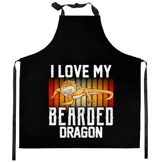 I Love My Bearded Dragon Animal Reptile Pet Lover Kitchen Aprons