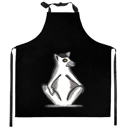 chiling lazy monkey ringtailed lemur Kitchen Aprons