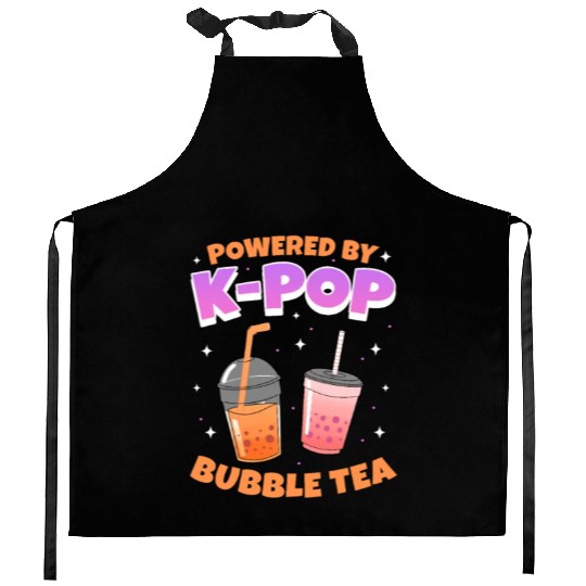 Powered By K-pop Bubble Tea Kitchen Aprons