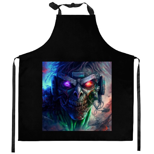 ZOMBIE IRON MAIDEN (version 12) Kitchen Aprons