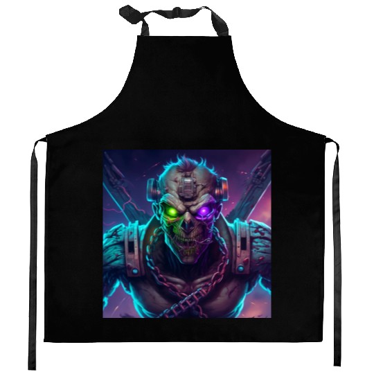 ZOMBIE IRON MAIDEN (Version 10) Kitchen Aprons