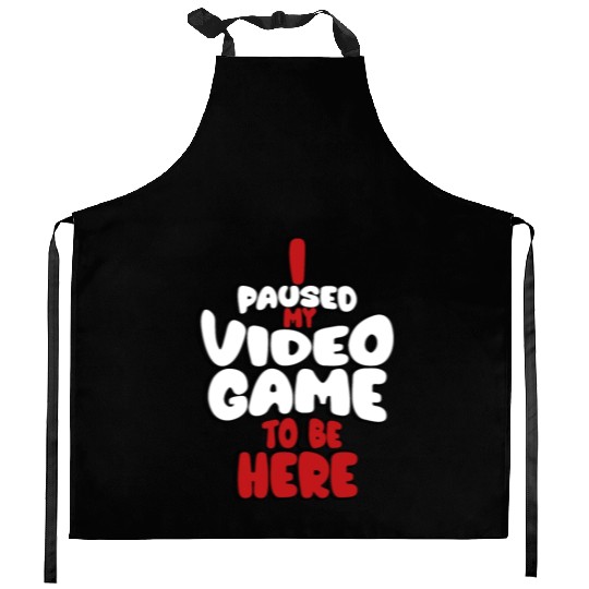 I Paused My Game To Be Here Mens Kids Boys Kitchen Aprons