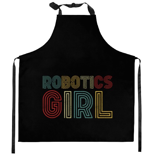 Robot Robotics Engineer Girl Kitchen Aprons