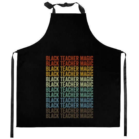 Black Teacher Magic Melanin Brown Skin Kitchen Aprons