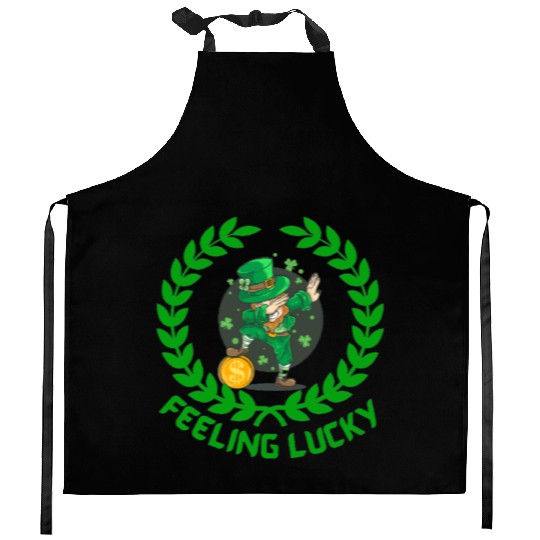 St Patricks day special feeling lucky Kitchen Aprons