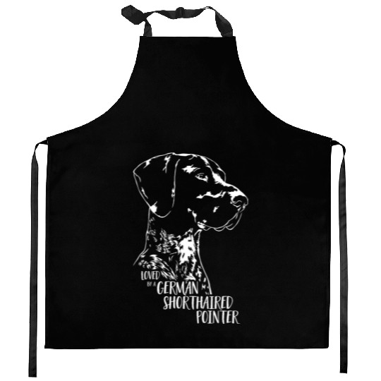 Loved by a German Shorthaired Pointer dog mom Kitchen Aprons