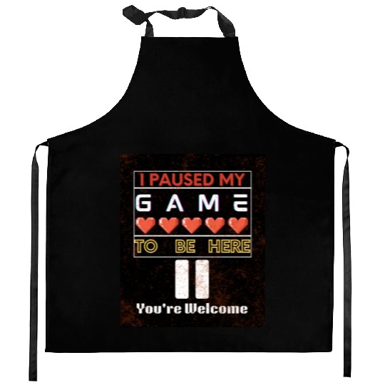 I PAUSED MY GAME TO BE HERE, YOU'RE WELCOME Kitchen Aprons