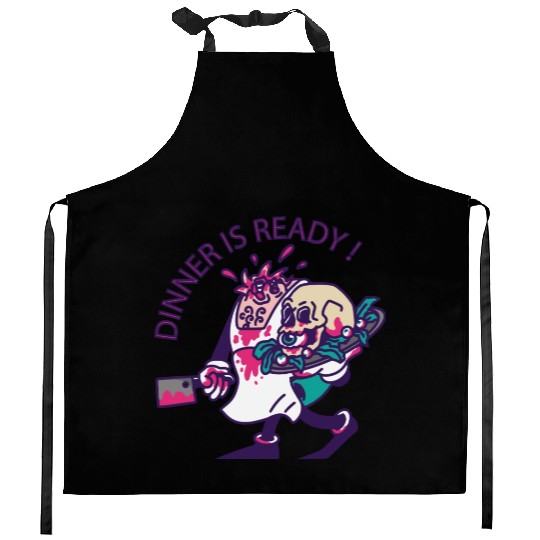 Dinner is ready zombie cooking Dinner is ready zom Kitchen Aprons