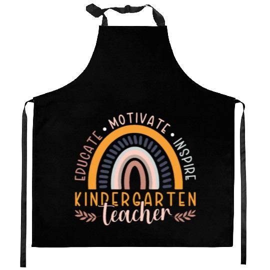 Educate Motivate Inspire Kindergarten Teacher Kitchen Aprons