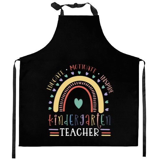 Educate Motivate Inspire Kindergarten Teacher Kitchen Aprons