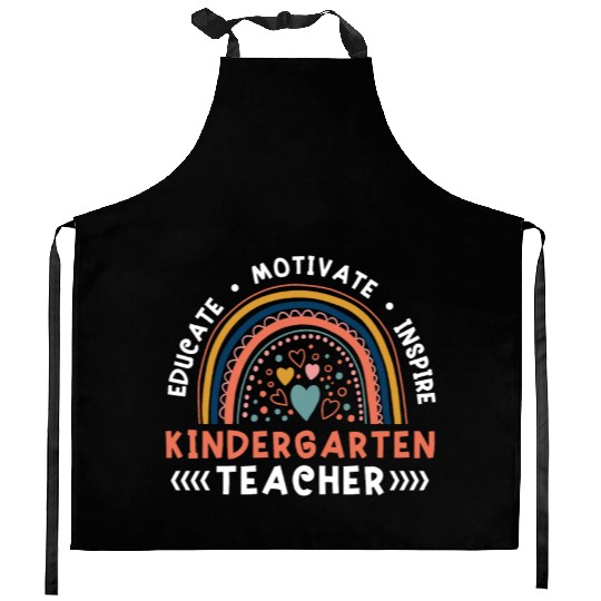 Educate Motivate Inspire Kindergarten Teacher Kitchen Aprons
