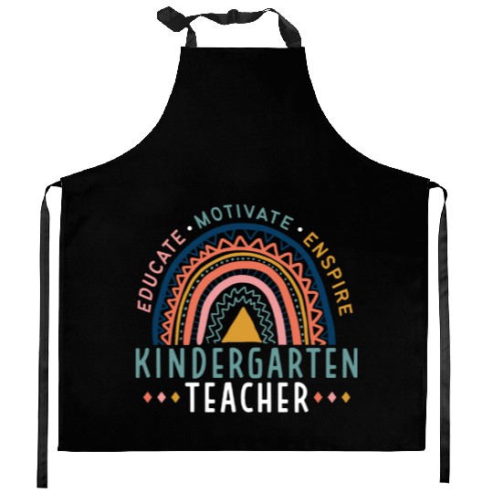 Educate Motivate Inspire Kindergarten Teacher Kitchen Aprons