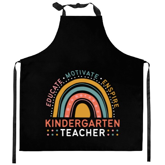 Educate Motivate Inspire Kindergarten Teacher Kitchen Aprons