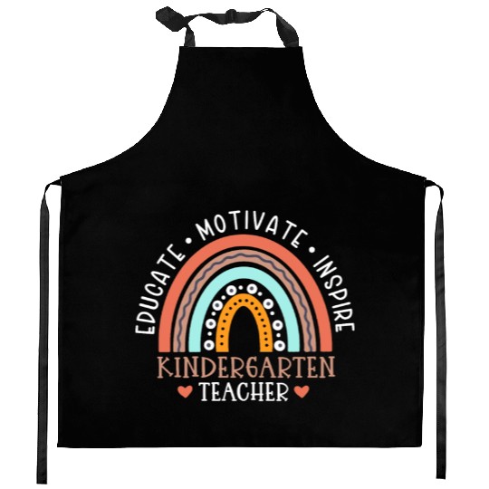 Educate Motivate Inspire Kindergarten Teacher Kitchen Aprons