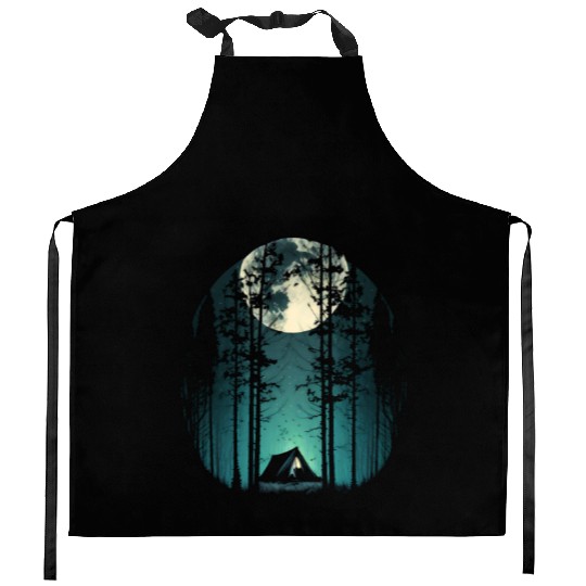 I Love Camping Cool Camping Trip Big Moon Kitchen Aprons
