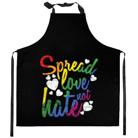 Spread Love not hate LGBT Rainbow Kitchen Aprons