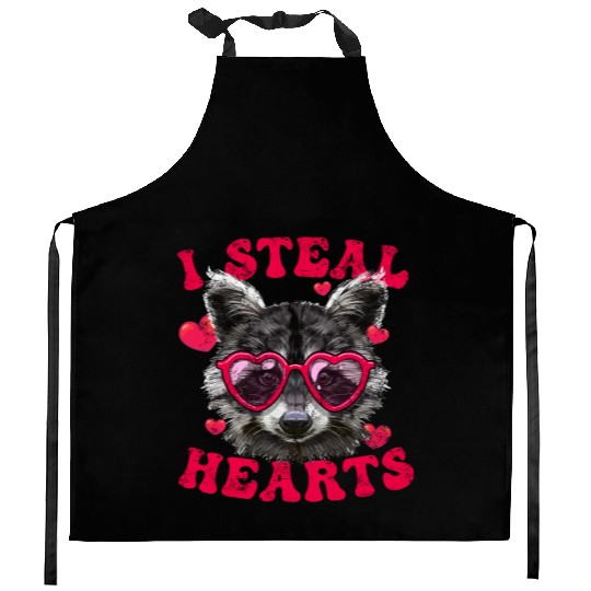 Valentine Raccoon Trash Panda I Heart Raccoons Kitchen Aprons