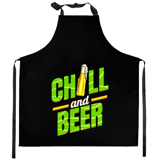 Chill And Beer On St Patricks Day Kitchen Aprons