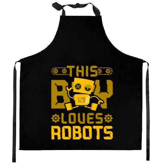 Robot Robotics Engineer Boy This Kitchen Aprons