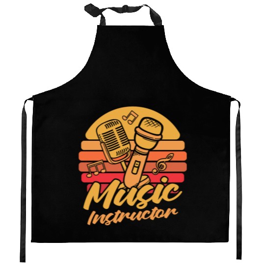 Music Teacher Microphone Kitchen Aprons