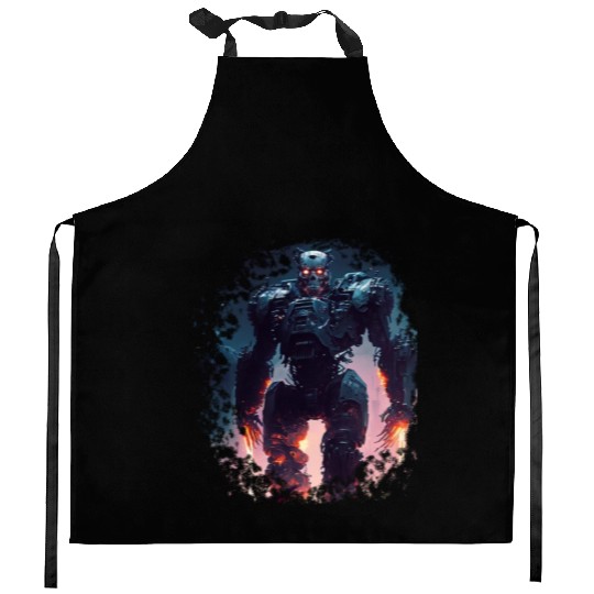 Terminator Exoskeleton Kitchen Aprons