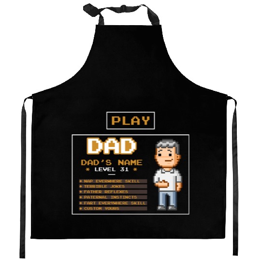 play dad - father's day gift Kitchen Aprons