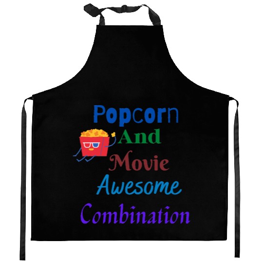Popcorn And Movie Awesome Combination Kitchen Aprons