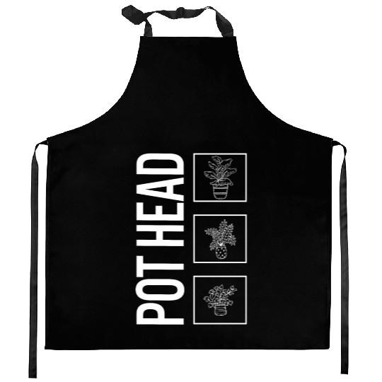 Pot Head, Garden Plant Gardening Lover Botanist Kitchen Aprons