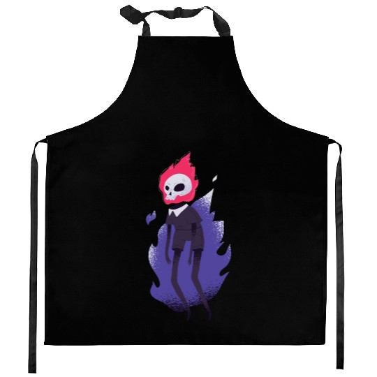 Creepy skull face burning Creepy skull face burnin Kitchen Aprons