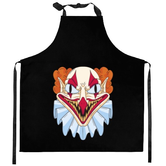 Scary creepy clown smile Scary creepy clown smile Kitchen Aprons