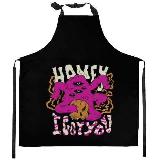 Creepy scary monster quote Creepy scary monster qu Kitchen Aprons