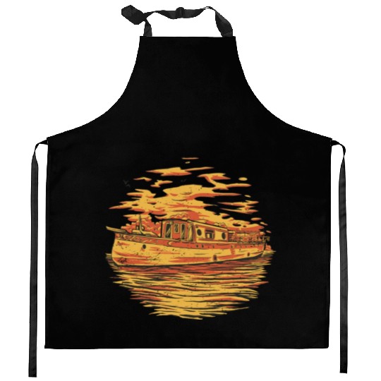 Yellow ship crew sailing Yellow ship crew sailing Kitchen Aprons