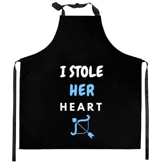 I stole Her Heart, His and hers , valentines day Kitchen Aprons