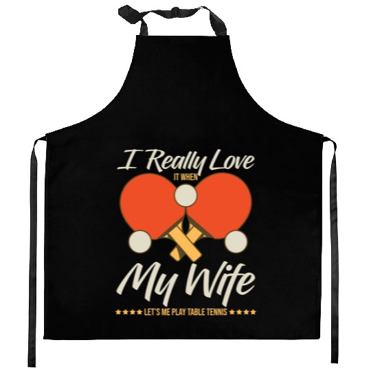 ping-pong, players, small, hard, table Kitchen Aprons