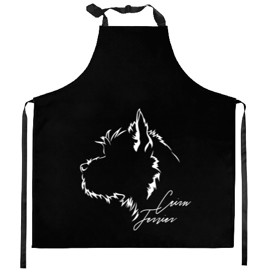 Funny Cairn Terrier Profile dog mom Kitchen Aprons