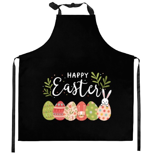 Happy Easter Spring Flowers Bunny Rabbit Egg Hunt Kitchen Aprons