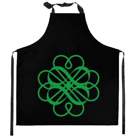 4 Heart Clover Double Infinity Lucky Symbol Kitchen Aprons