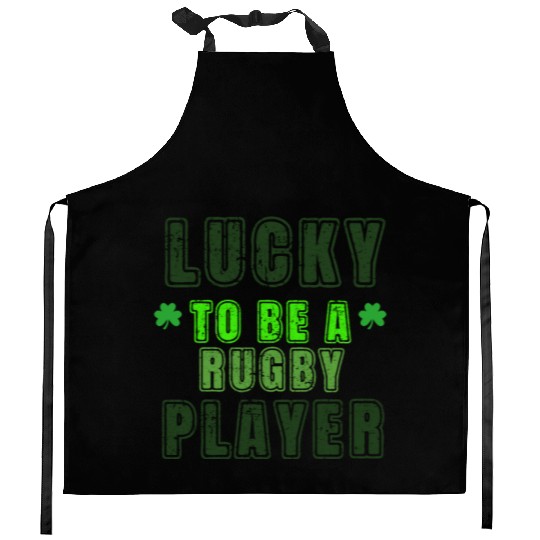 Lucky Rugby Player, St Patrick's Day Gift Kitchen Aprons