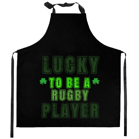 Lucky Rugby Player, St Patrick's Day Gift Kitchen Aprons