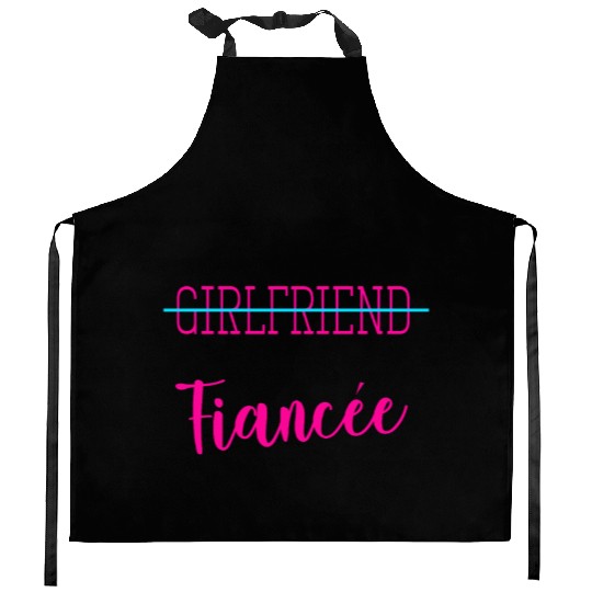 Girlfriend Fiancee Couple Engagement Engaged Kitchen Aprons