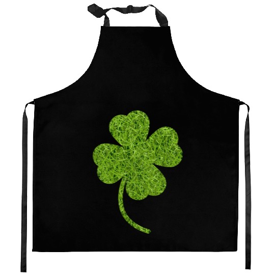 Shamrock Grass Print Kitchen Aprons