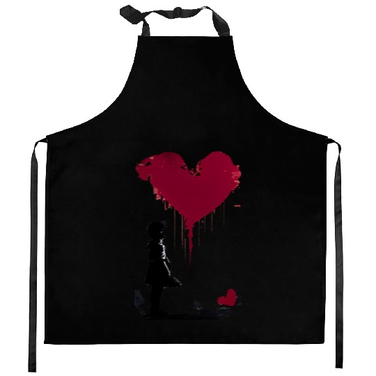 Banksy Love Heart Style Kitchen Aprons