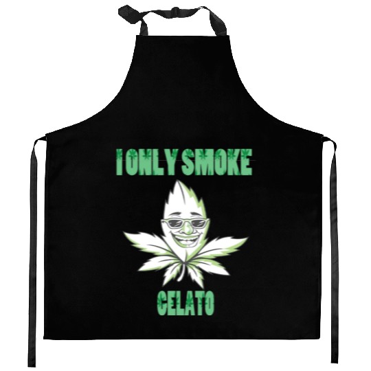 I ONLY SMOKE GELATO Kitchen Aprons