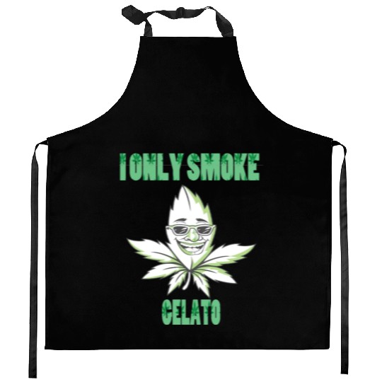 I ONLY SMOKE GELATO Kitchen Aprons