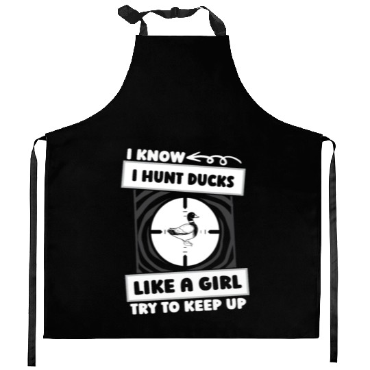 Duck Hunting Girl Kitchen Aprons