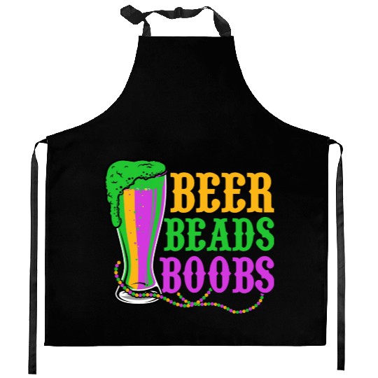 Beer Beads Boobs Mardi Gras Party Kitchen Aprons