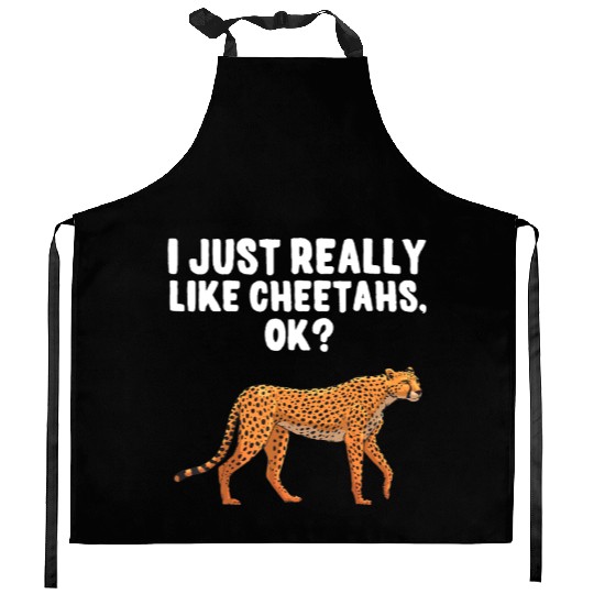 Funny Cheetah Design For Boys Girls Leopard Wildli Kitchen Aprons