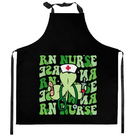 Groovy Registered Nurse Funny Shamrock Kitchen Aprons
