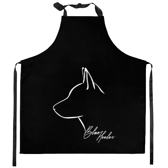 Funny Blue Heeler Profile dog mom Kitchen Aprons