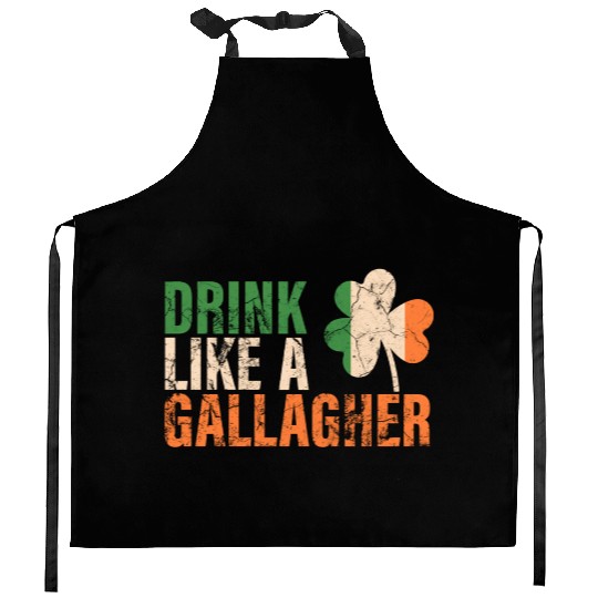 Drink Like A Gallagher St Patricks Drinking Jacket Kitchen Aprons